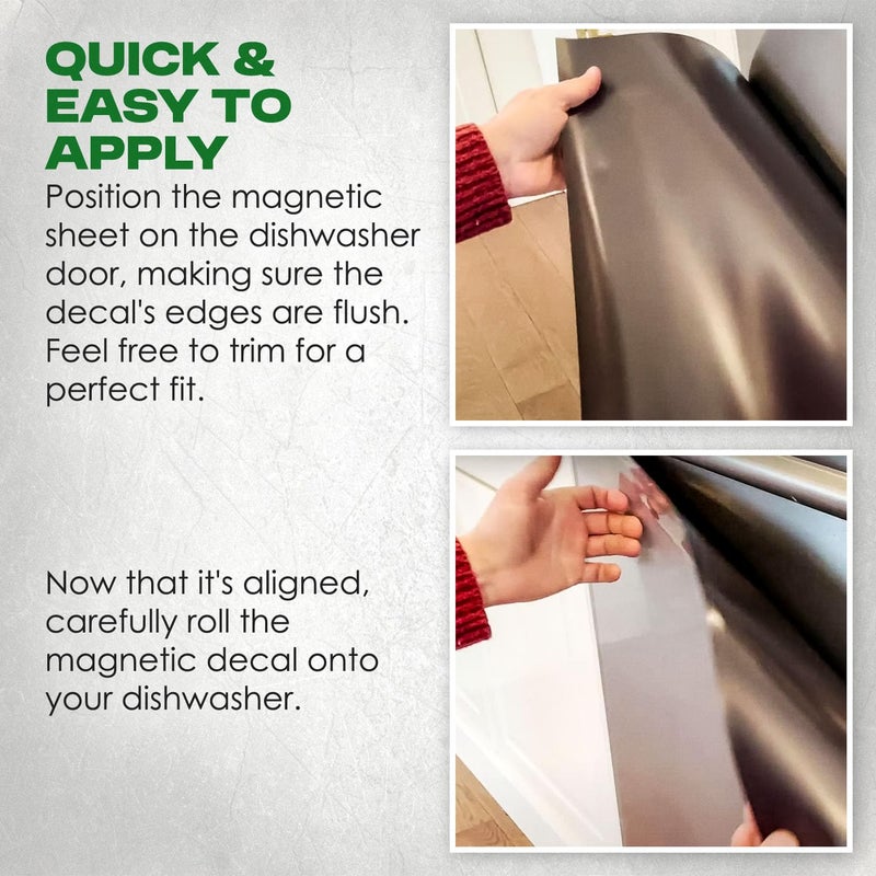 MCNICK & COMPANY Stainless Steel Dishwasher Magnet Cover (23" x 28" Sheet) magnetic dishwasher cover panel Refrigerator Appliance Covers, Black Appliances Decorate Sticker cover for front of dishwasher - Image 4
